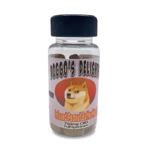 Doggo’s Delight Full Spectrum CBD Infused Peanut Butter Hearts (750mg CBD Total)